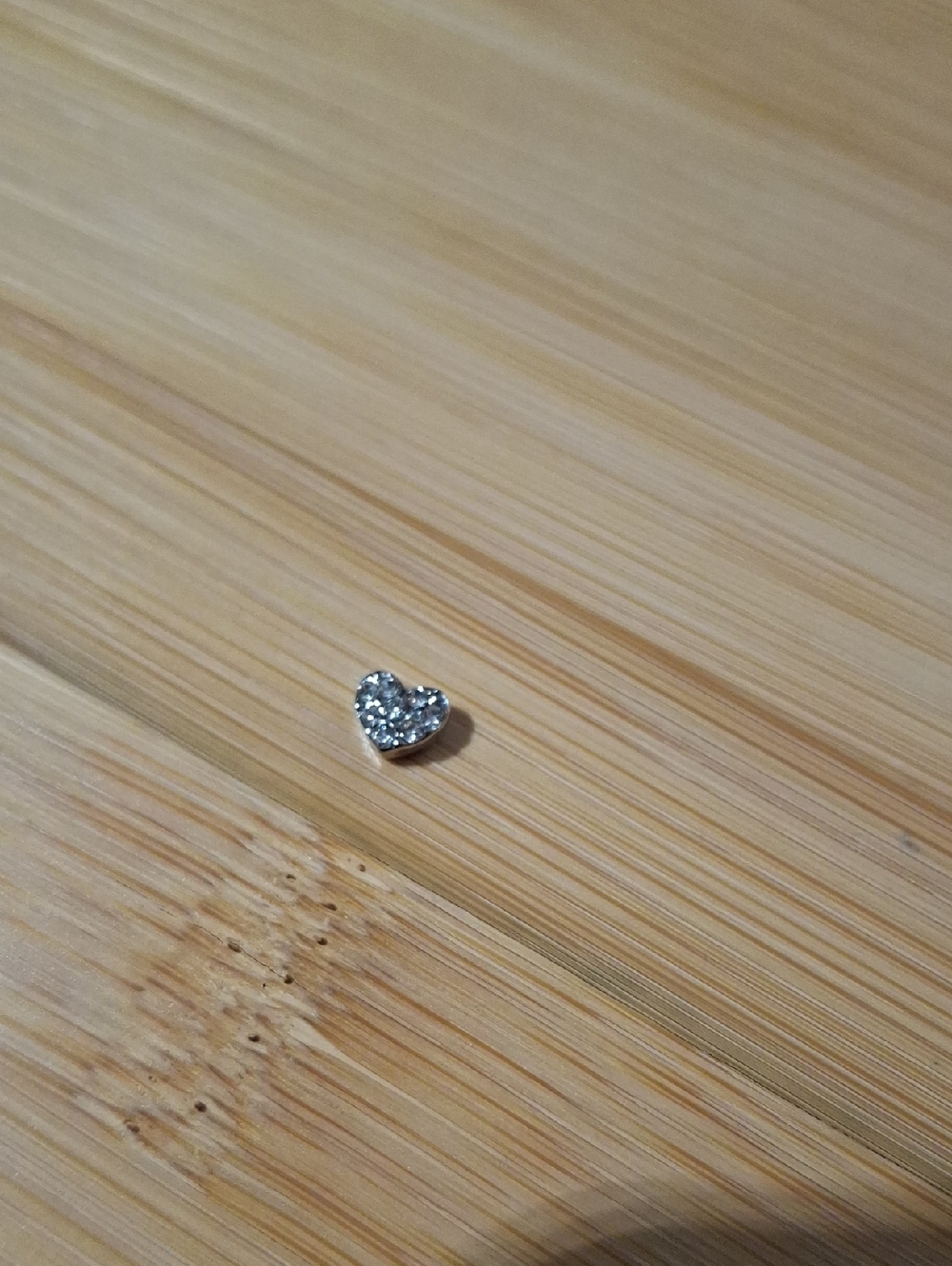 April Birthstone Crystal Heart Floating Locket Charm